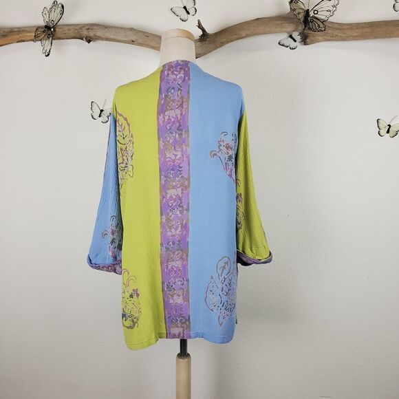 Soft surroundings color block batik kimono topper - Picture 4 of 8